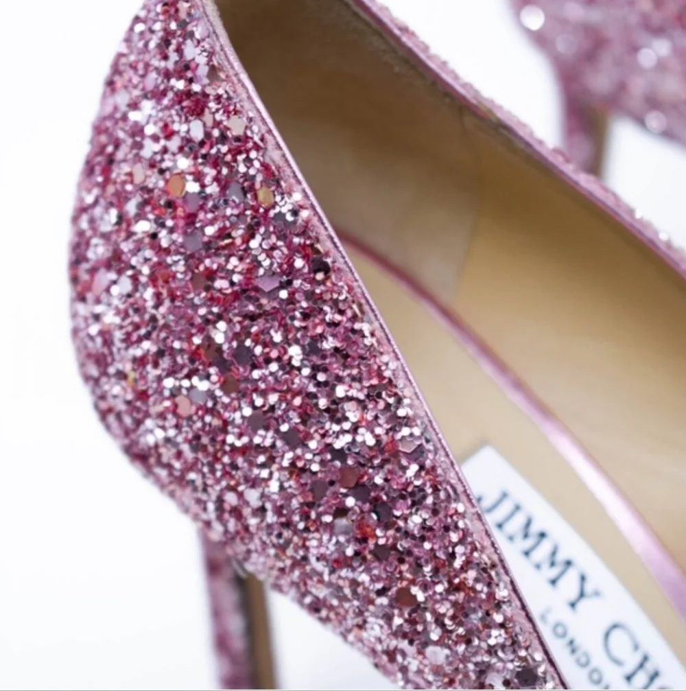 Jimmy Choo Romy 85 Glitter Pumps - Size 36 - Pink And Silver - Picture 4 of 14